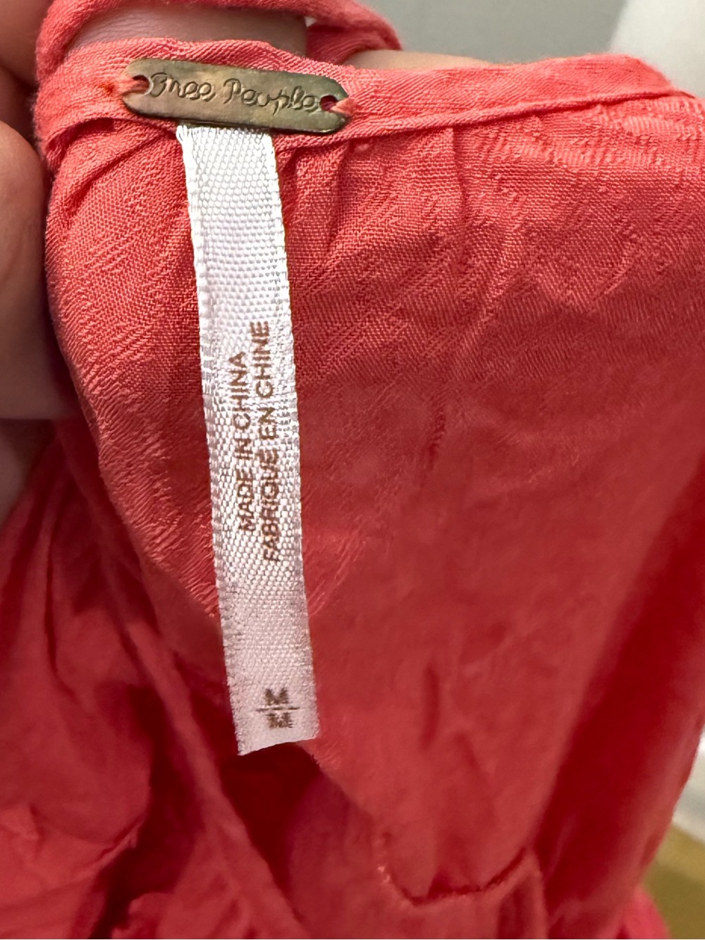 Free People Flutter By Tank Tier Coral Ruffle Tiered Spaghetti Strap Top - Picture 4 of 4